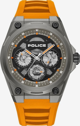 Montre à affichage analogique POLICE en orange : devant