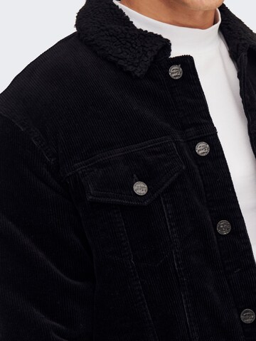 Veste mi-saison 'Louis' Only & Sons en noir