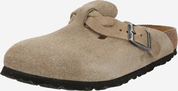 BIRKENSTOCK Muiltjes 'Boston LEVE' in Grijs: voorkant