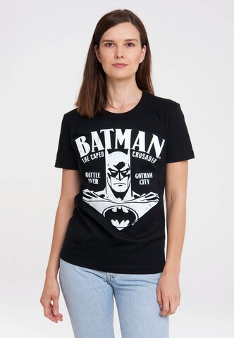LOGOSHIRT Shirt 'Batman - Portrait' in Zwart: voorkant