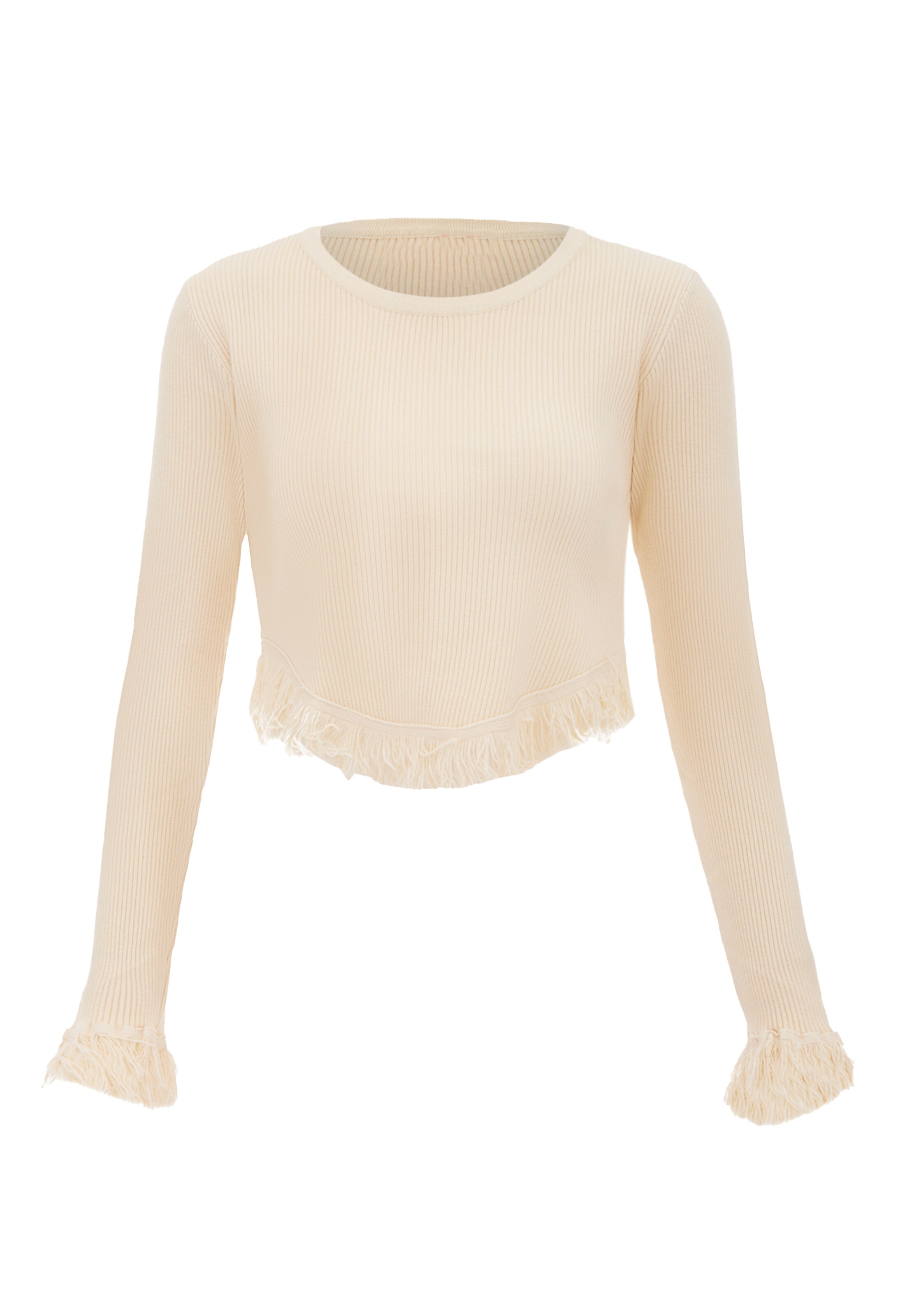 Pull-over swirly en beige : devant