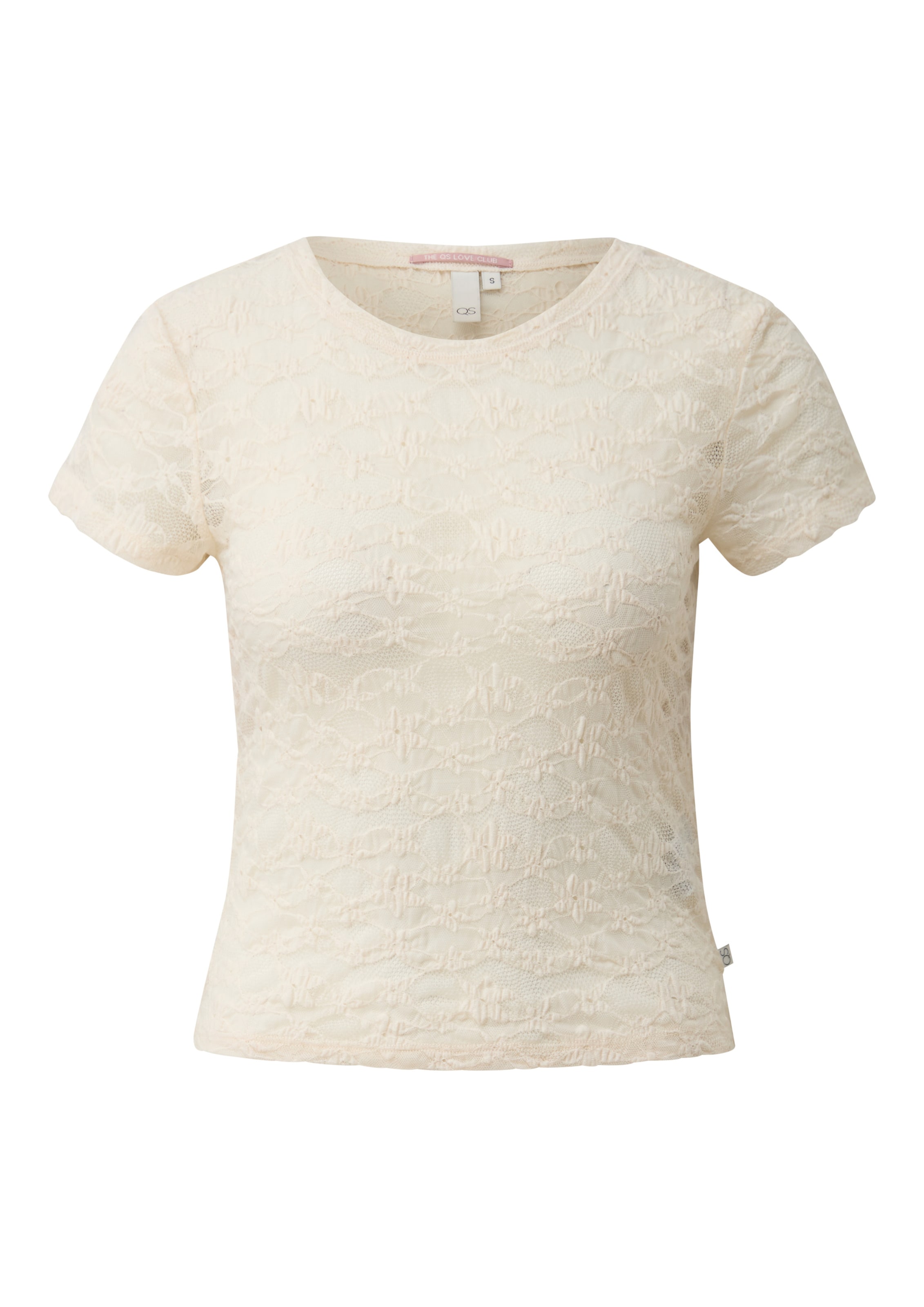 QS Shirt in Beige: voorkant