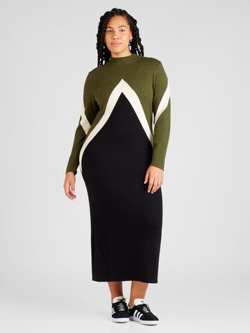 Vero Moda CurvePletena haljina 'NANCY' - zelena boja: prednji dio