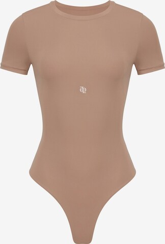 GOD SAVE QUEENS Bodysuit 'Second Skin T-Shirt Bodysuit' in Brown: front