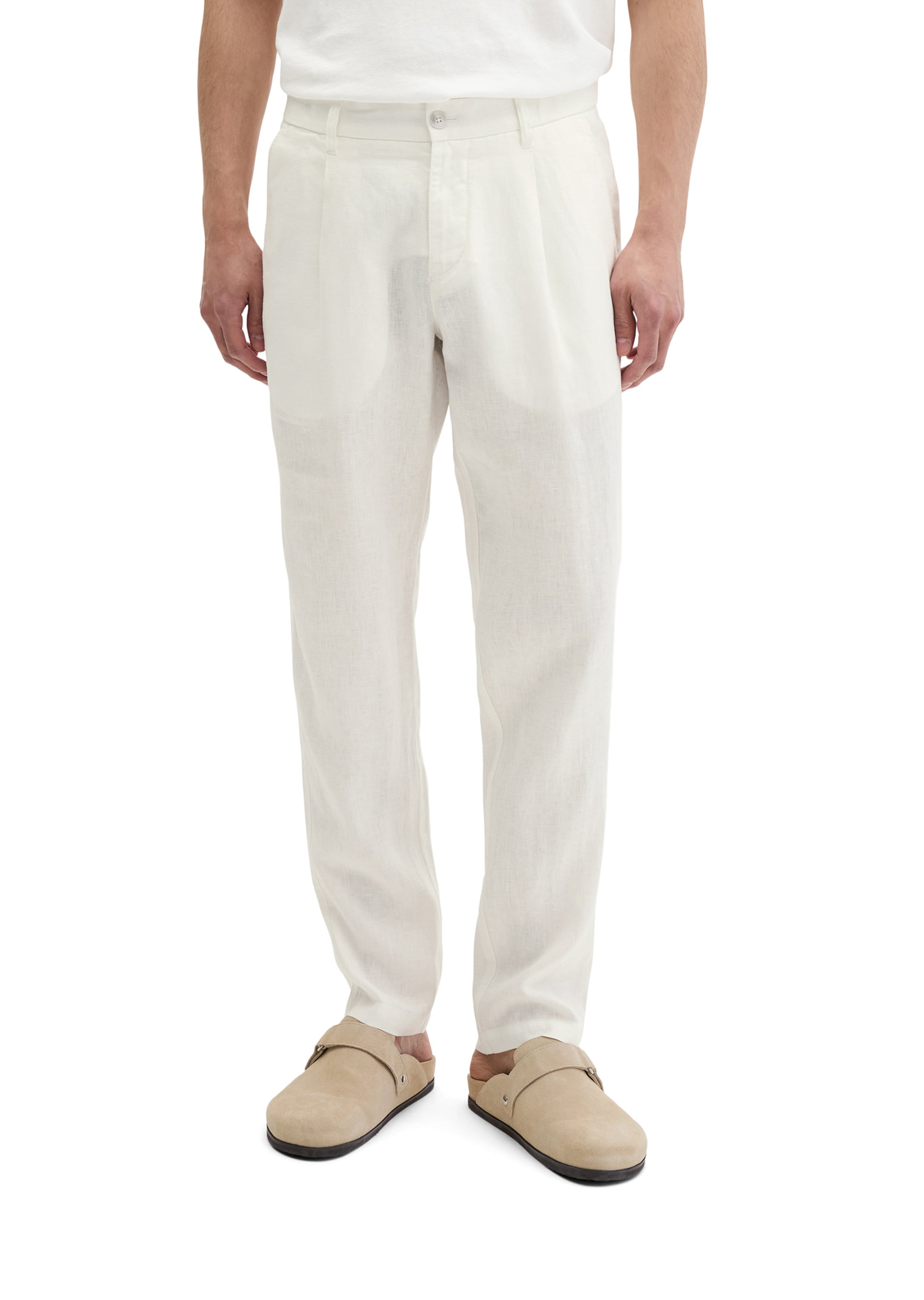 Marc O'Polo Tapered Bandplooibroek 'Osby' in Wit