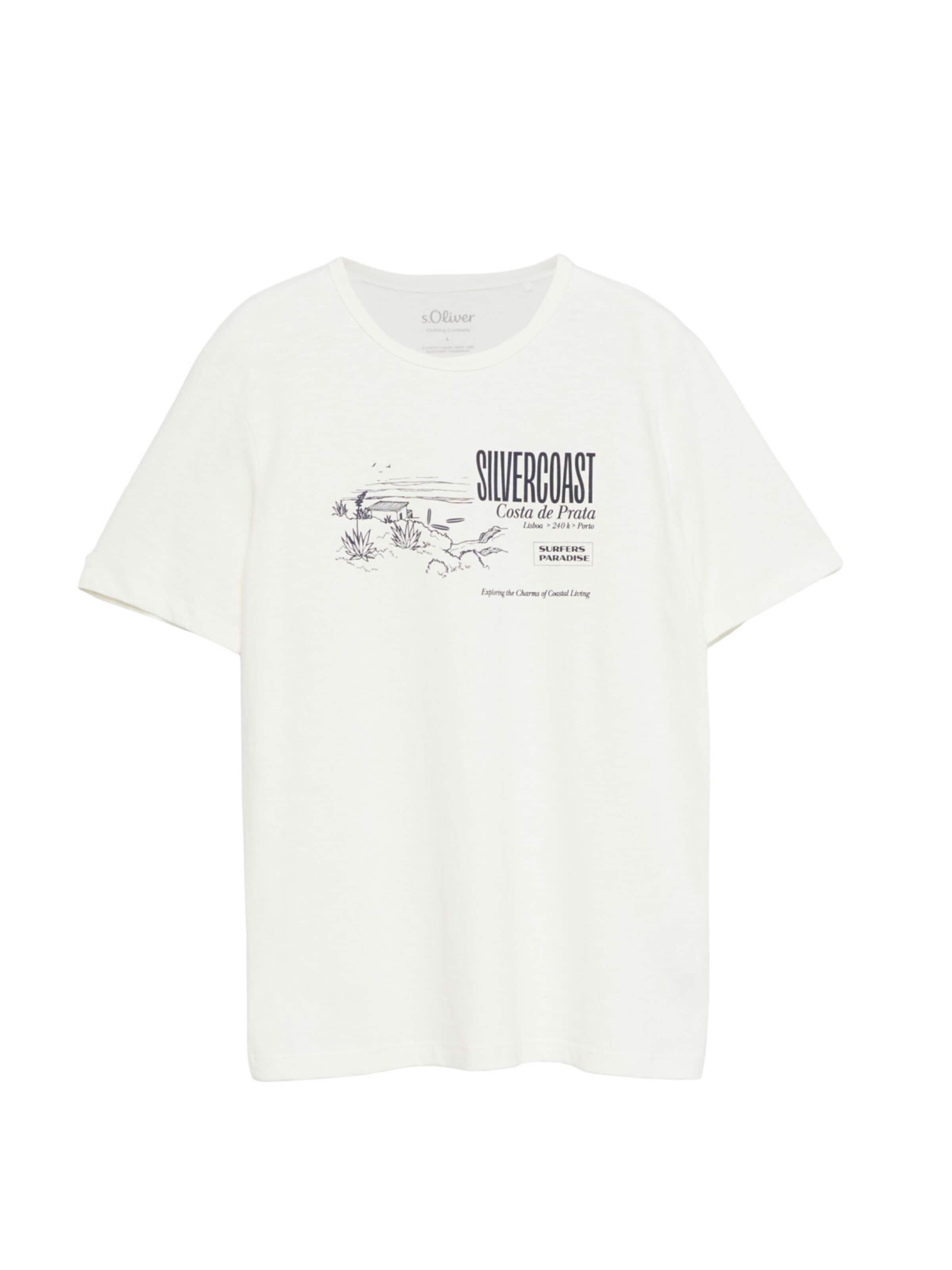s.Oliver Shirt 's.Oliver - Heren t-shirt' in XXXL in de kleur Wit, Productweergave