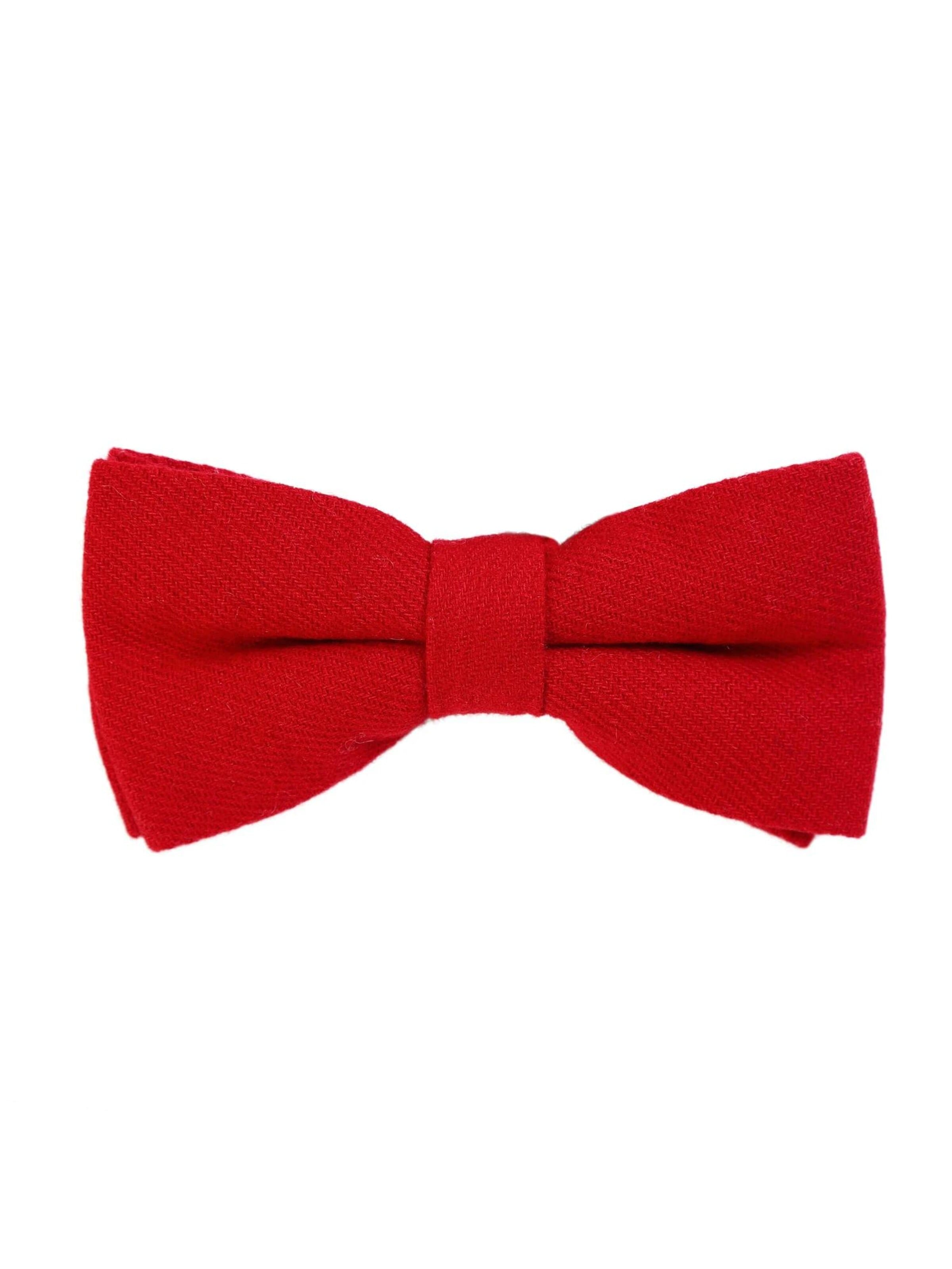 DonDon Bow Tie 'DonDon Herren Jeans Fliege Schleife gebunden 100% Baumwolle dunkelblau' in Red: front