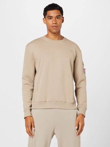 ALPHA INDUSTRIES Sweatshirt in Beige: front