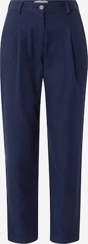 People Tree Regular Bandplooibroek 'Annis Twill' in Blauw: voorkant