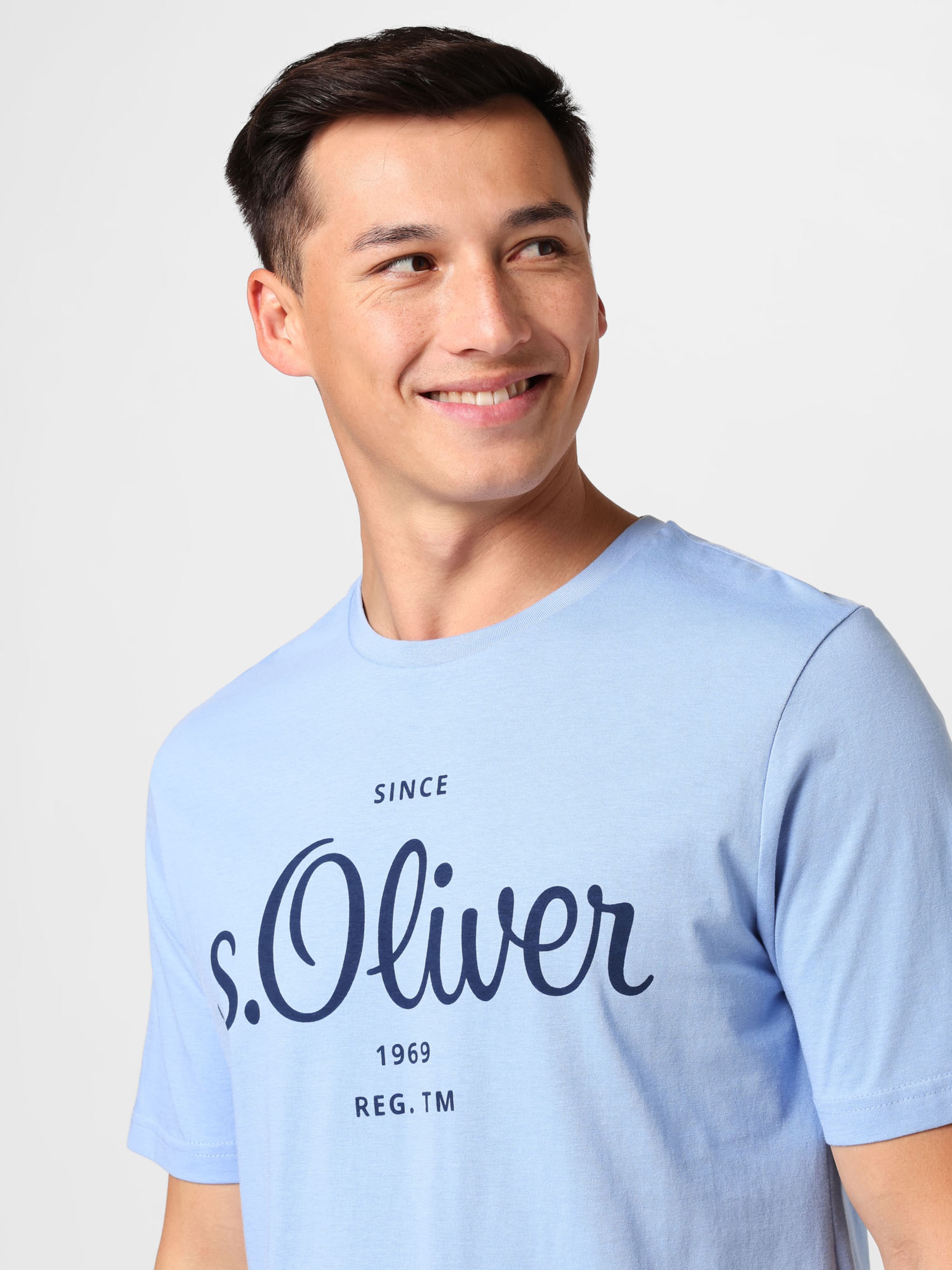 Männer Große Größen s.Oliver T-Shirt in Hellblau, Dunkelblau - NE37601