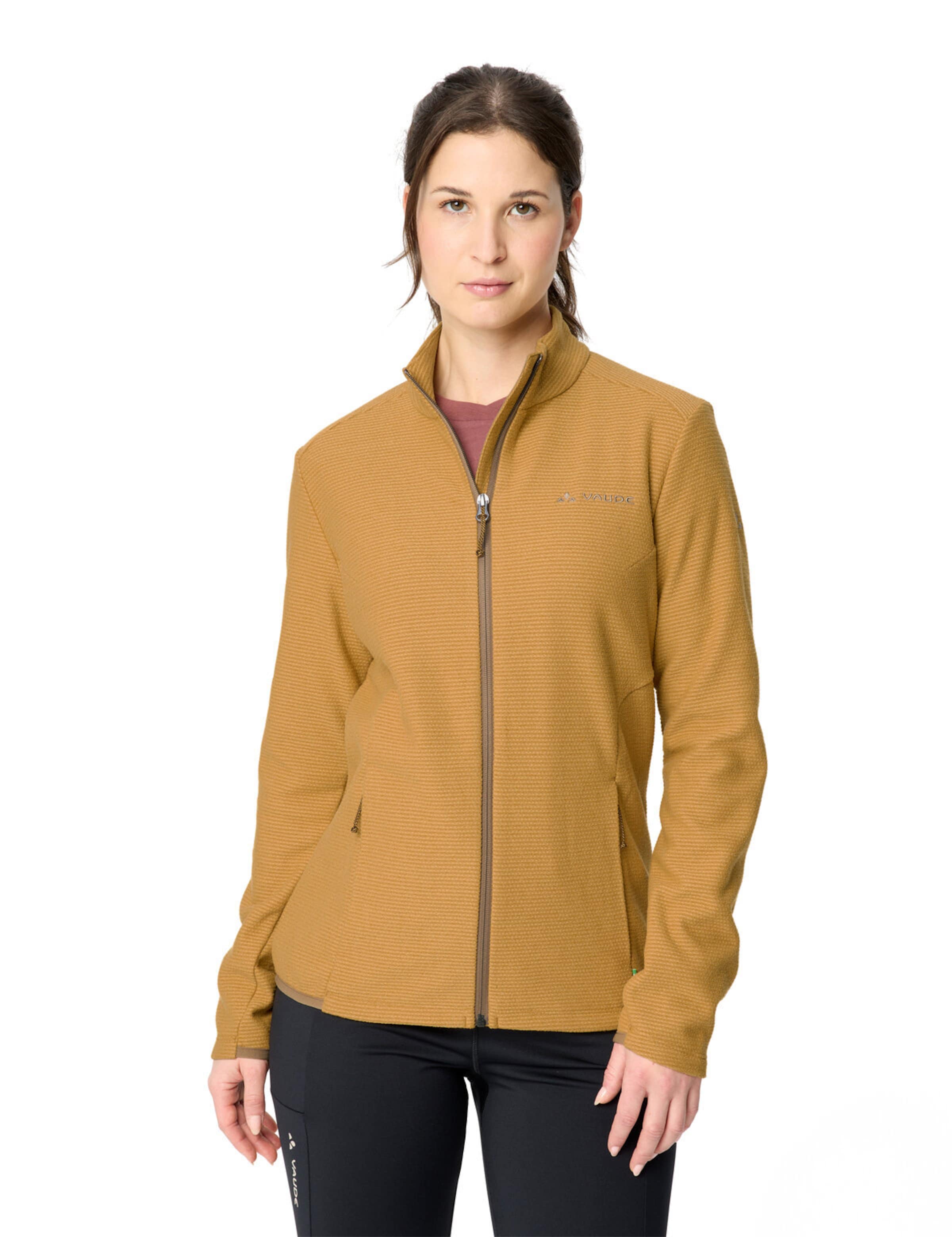 VAUDE Functionele fleece jas 'Strathcona' in Bruin: voorkant