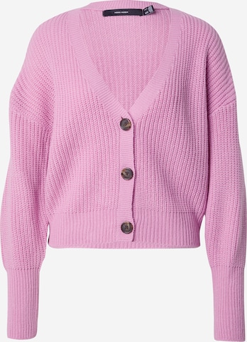 VERO MODA Gebreid vest 'Lea' in Roze: voorkant