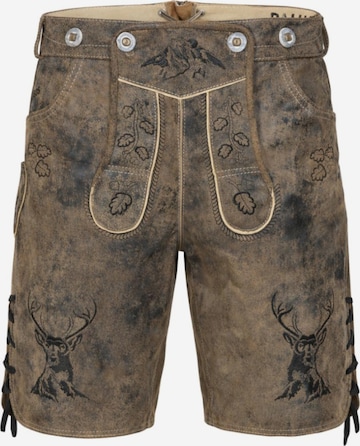 Paulgos Regular Trachtenhose 'PAULGOS Herren Trachten Lederhose Kurz - HK4 ANTIK - Echtes Leder - in 3 Farben erhältlich - Größe 44 - 60' in Braun: Vorderseite