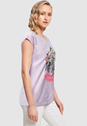 ABSOLUTE CULT Shirt 'Stranger Things - Retro Bikers' in Lila