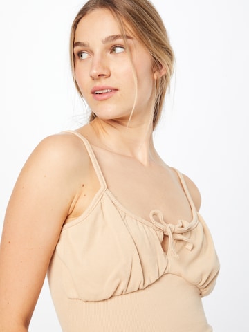 Missguided Shirt body in Beige