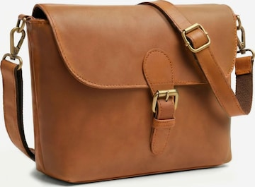 SID & VAIN Shoulder Bag 'Umhängetasche YALE echt Leder' in Brown: front