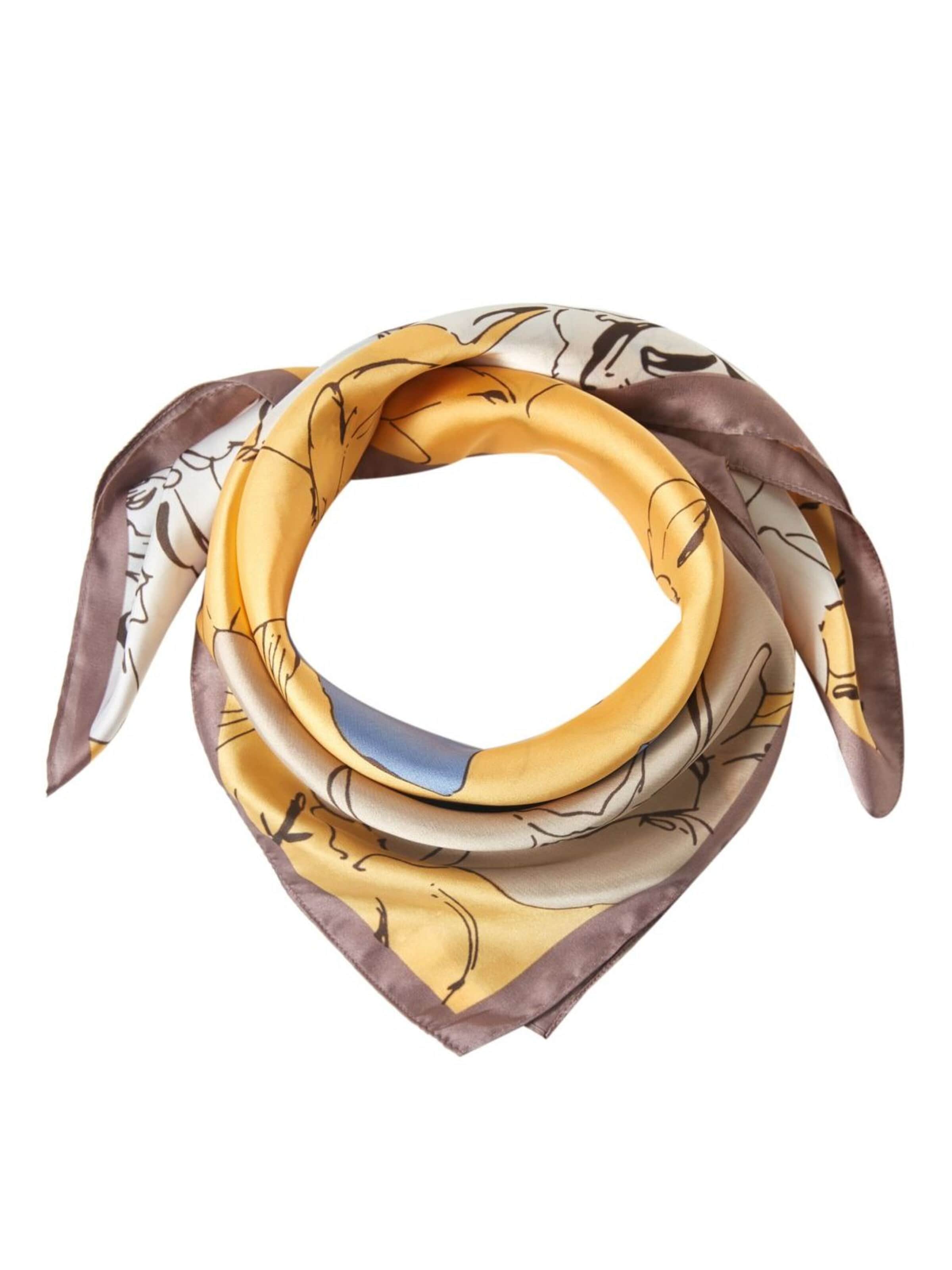 alberto cabale Scarf 'Bigflower Cléo' in Yellow