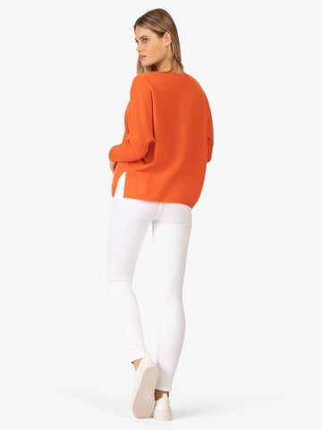 Rainbow Cashmere Pullover in Orange