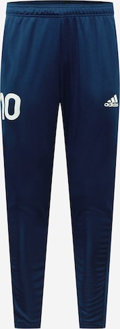 ADIDAS SPORTSWEAR Tapered Workout Pants 'Messi Tiro Number 10' in Blue: front