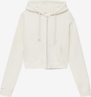 Pull&Bear Sweat jacket in White: front