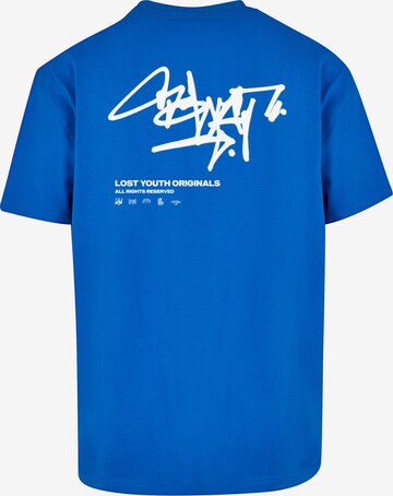 Lost Youth - Camisa 'Graffiti' em azul