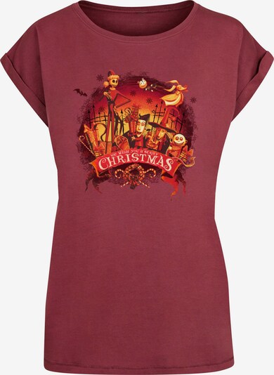 ABSOLUTE CULT T-shirt 'The Nightmare Before Christmas - Scary Christmas' en orange / rouge cerise / noir / blanc, Vue avec produit