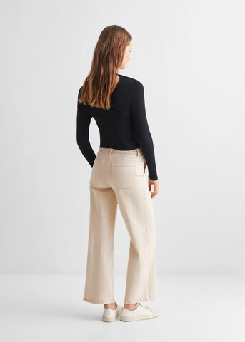 MANGO TEEN Wide Leg Jeans 'Utility' in Beige