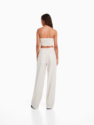 Bershka Wide leg Byxa i beige