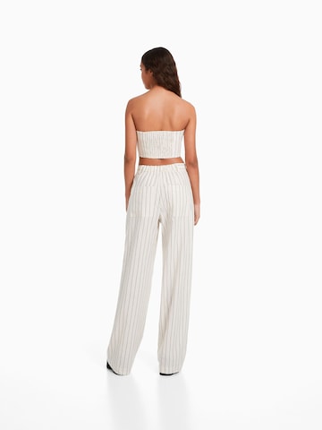 Wide Leg Pantalon Bershka en beige