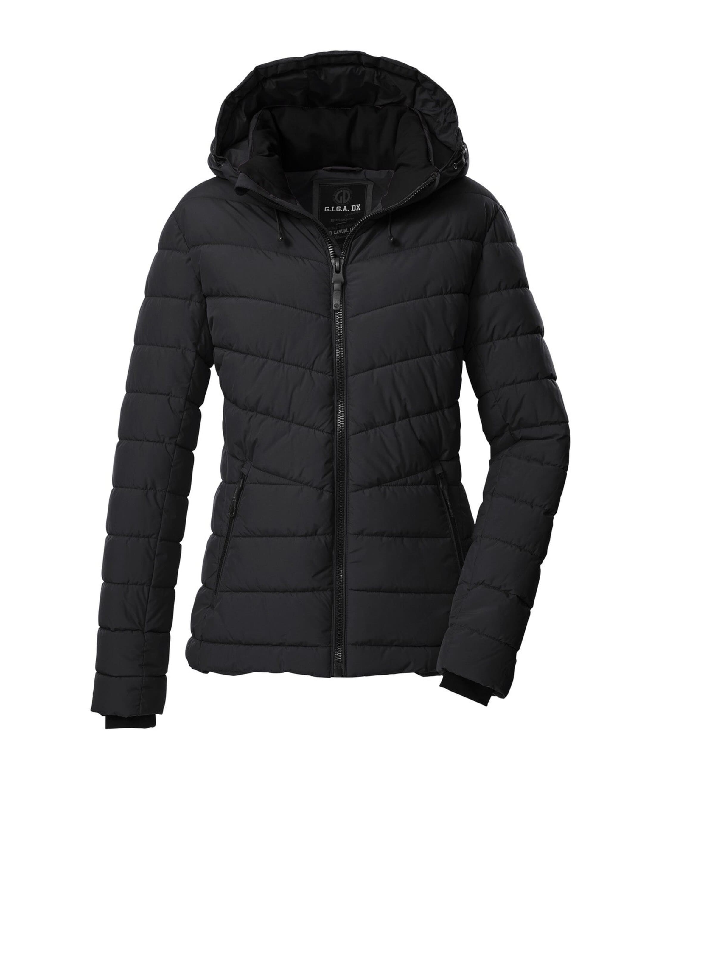 LPO Winterjas 'Steppjacke GW 32 Damen Winterjacke Kapuze Übergangsjacke' in Zwart: voorkant