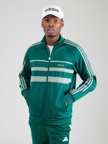 ADIDAS ORIGINALS Zip-Up Hoodie 'The First' in Green: front