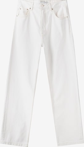 Loosefit Jean Bershka en blanc : devant