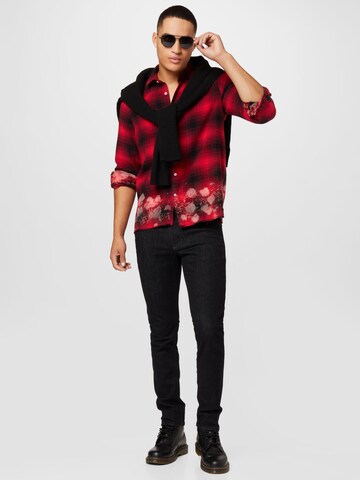 Family First Regular fit Button Up Shirt in Red