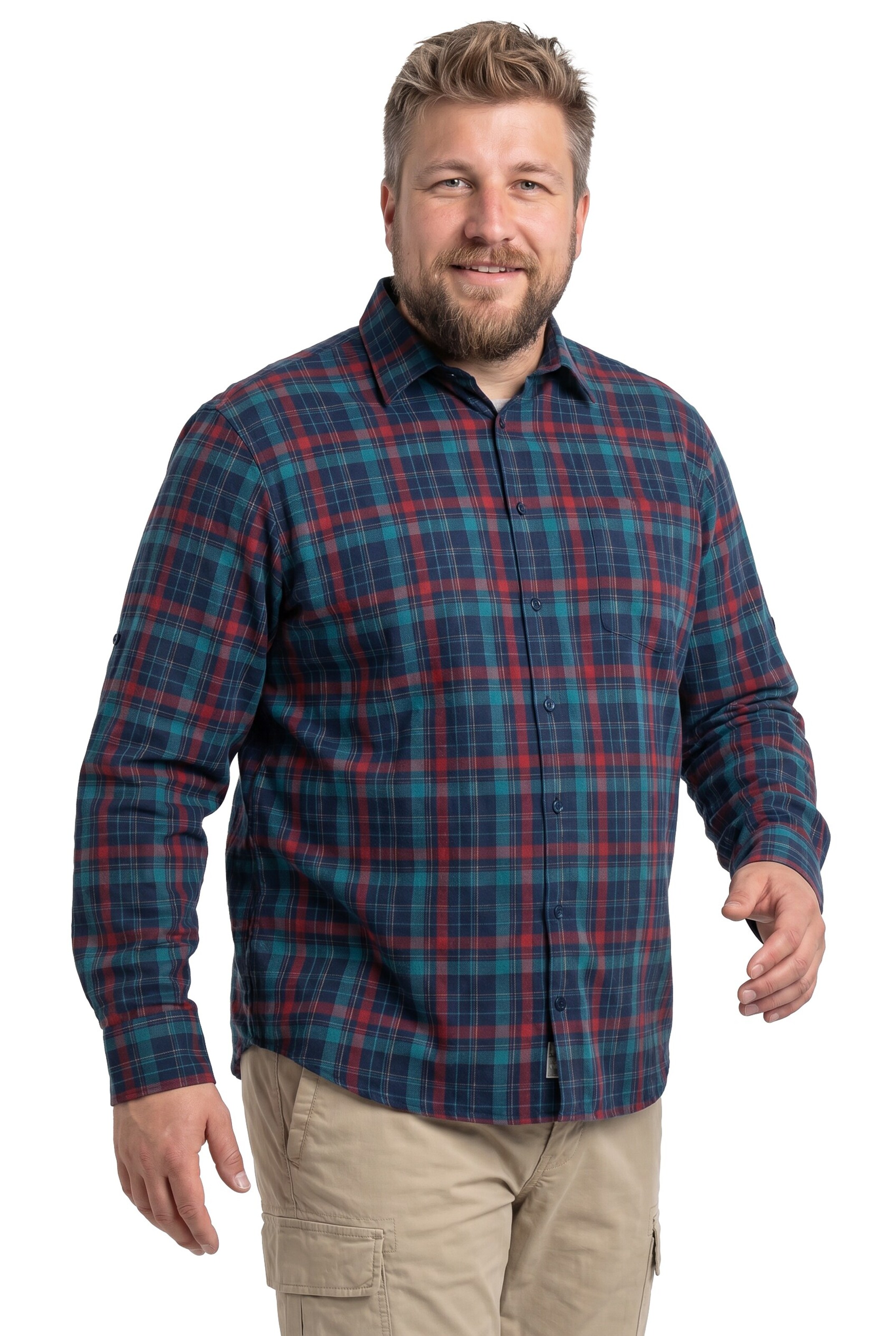 Men Plus Comfort Fit Hemd in Blau: Vorderseite