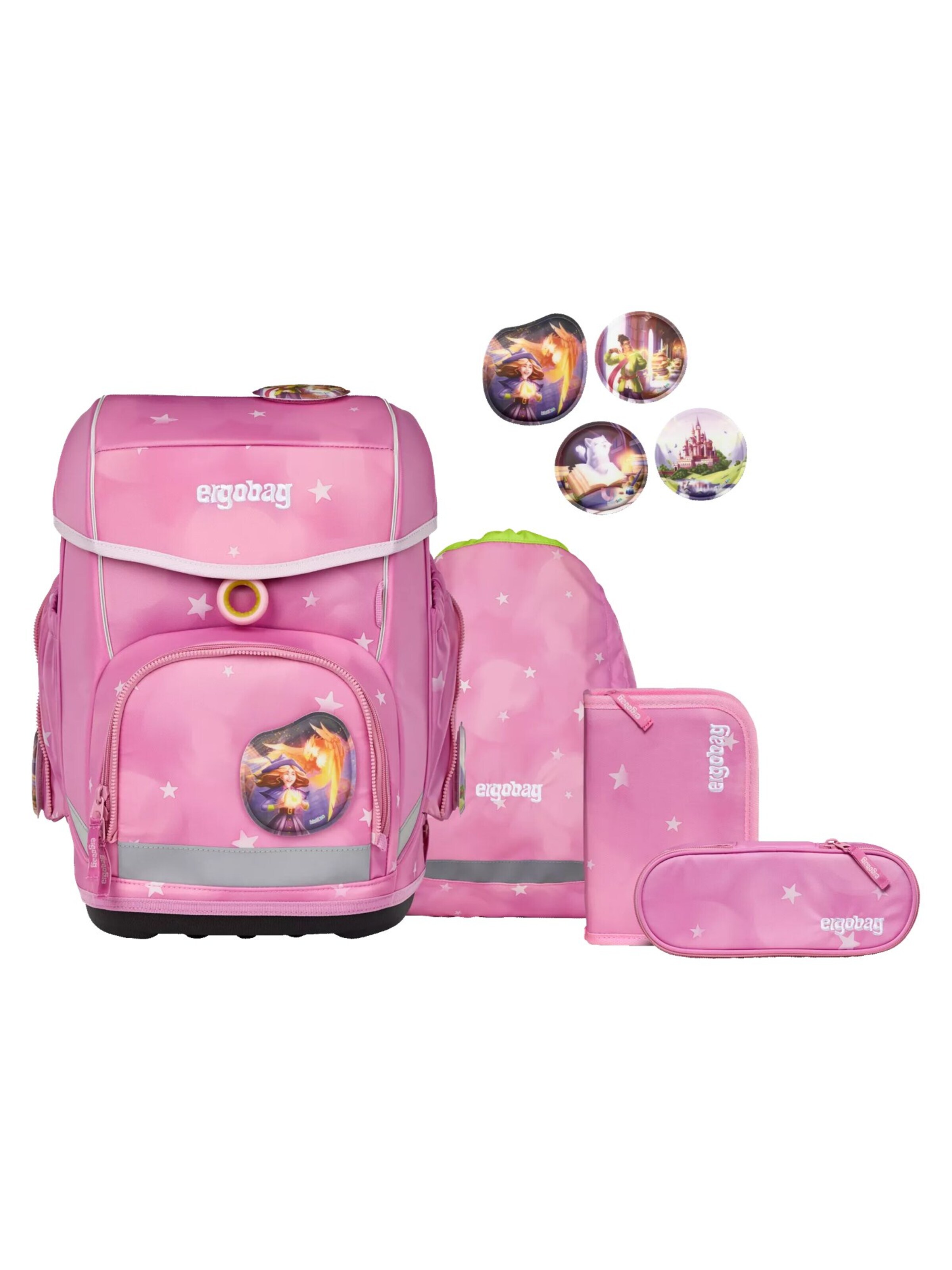 ergobag Backpack 'Schulranzen-Set cubo Set' in Pink: front