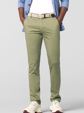 MEYER Regular Chino in Groen: voorkant