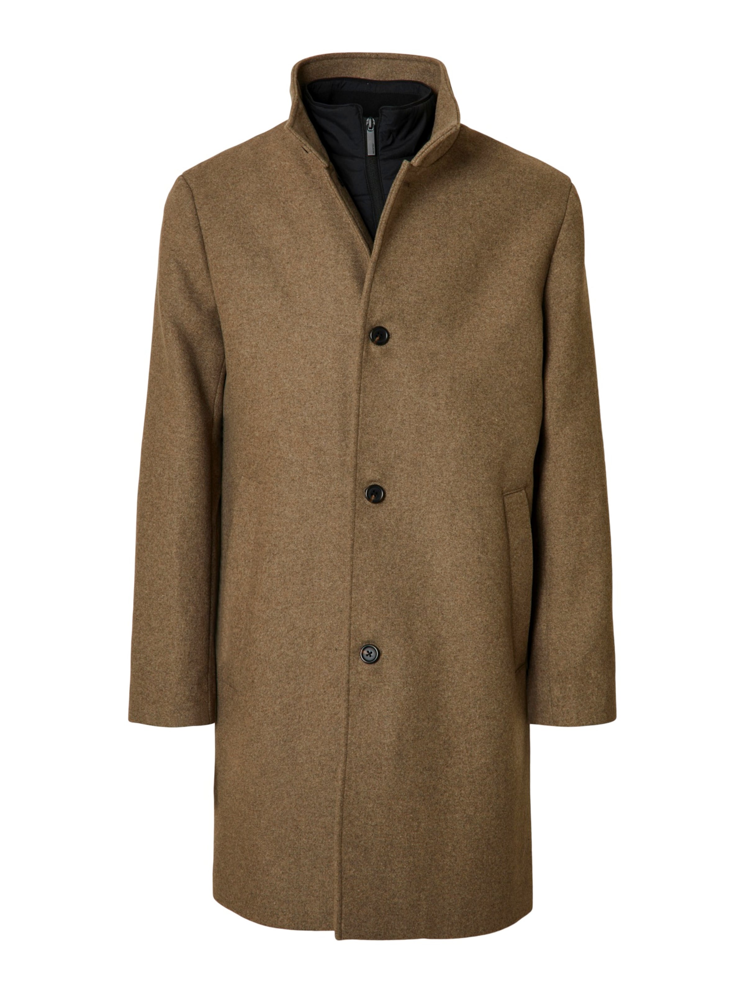 SELECTED Mantel 'SLHRAINAR' in Grau: Vorderseite