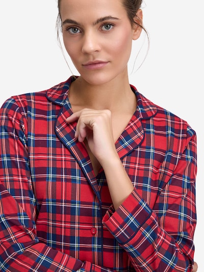 Goldenbay Pyjama 'Lupine' in blau / gelb / bordeaux / dunkelrot, Produktansicht