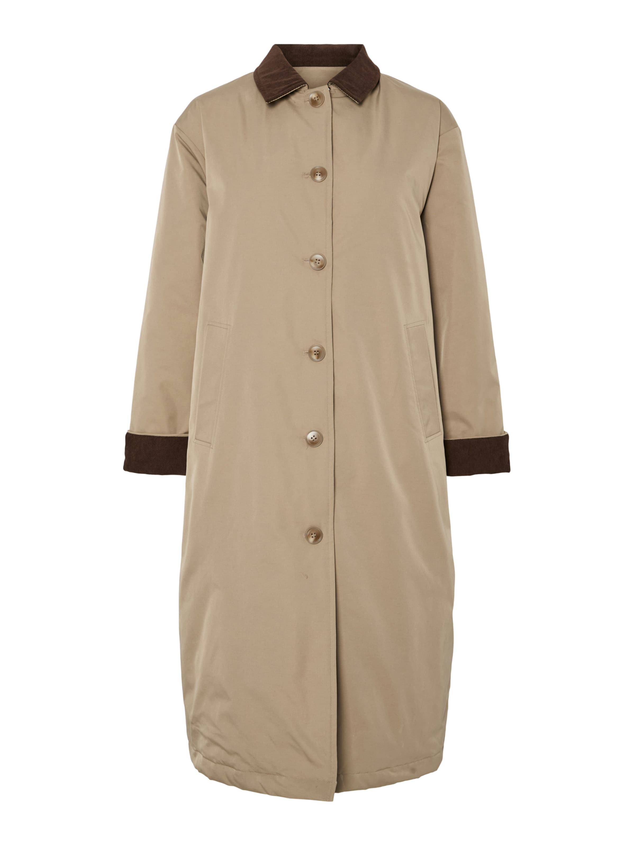 PIECES Ανοιξιάτικο και φθινοπωρινό παλτό 'JORMA' σε γκρι: μπροστά