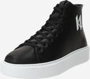 melns Karl Lagerfeld Augstie brīvā laika apavi: no priekšpuses