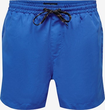 Shorts de bain 'Ted' Only & Sons en bleu : devant
