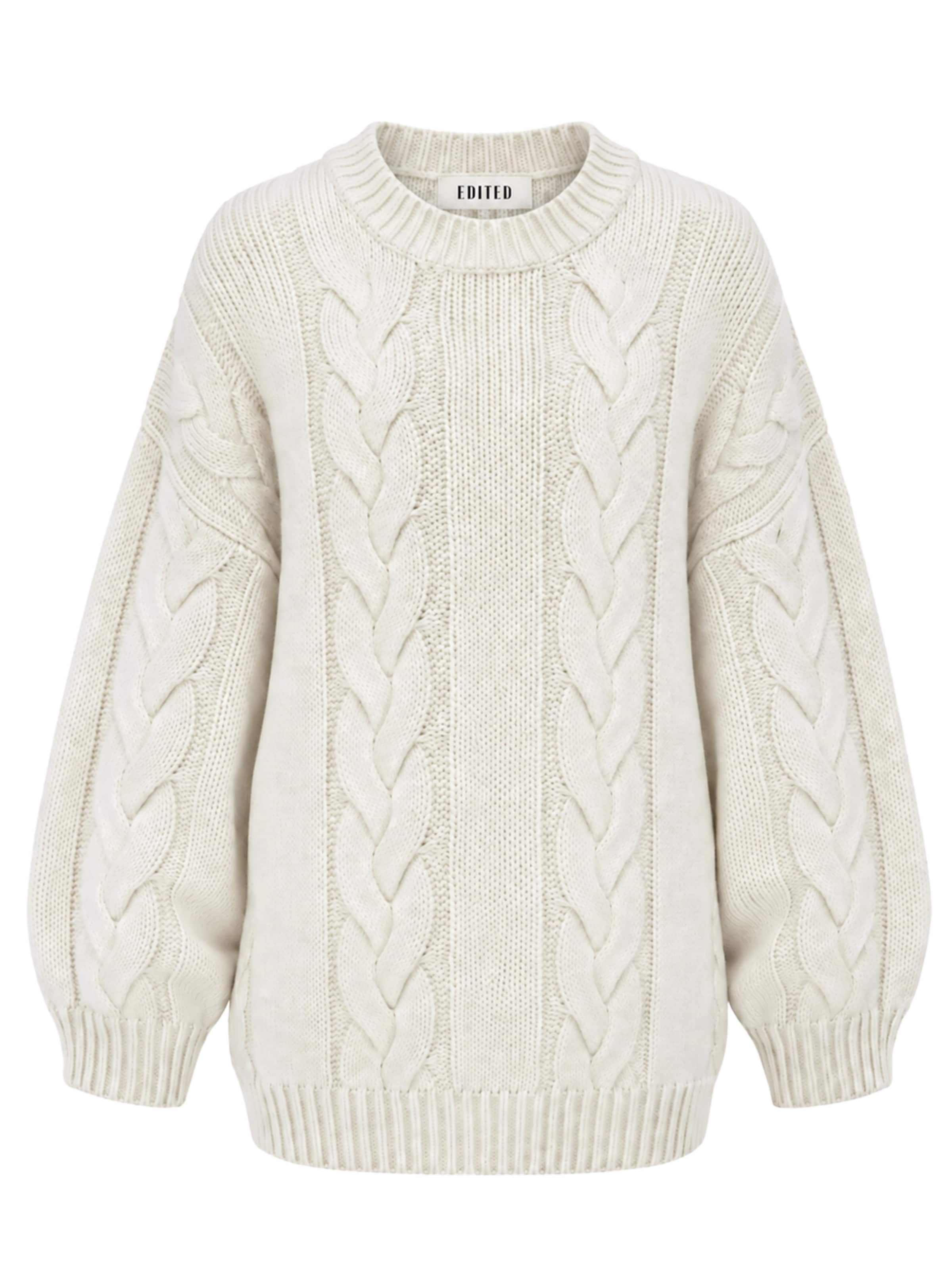 EDITED Sweater 'Camellia' in Beige: front