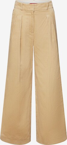 Wide Leg Pantalon à pince ESPRIT en beige : devant