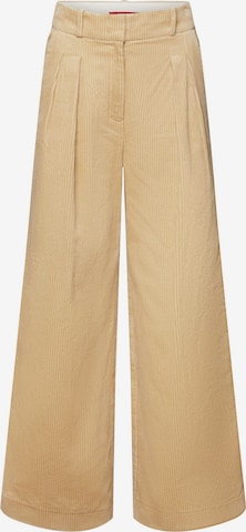 ESPRIT Wide leg Bandplooibroek in Beige: voorkant