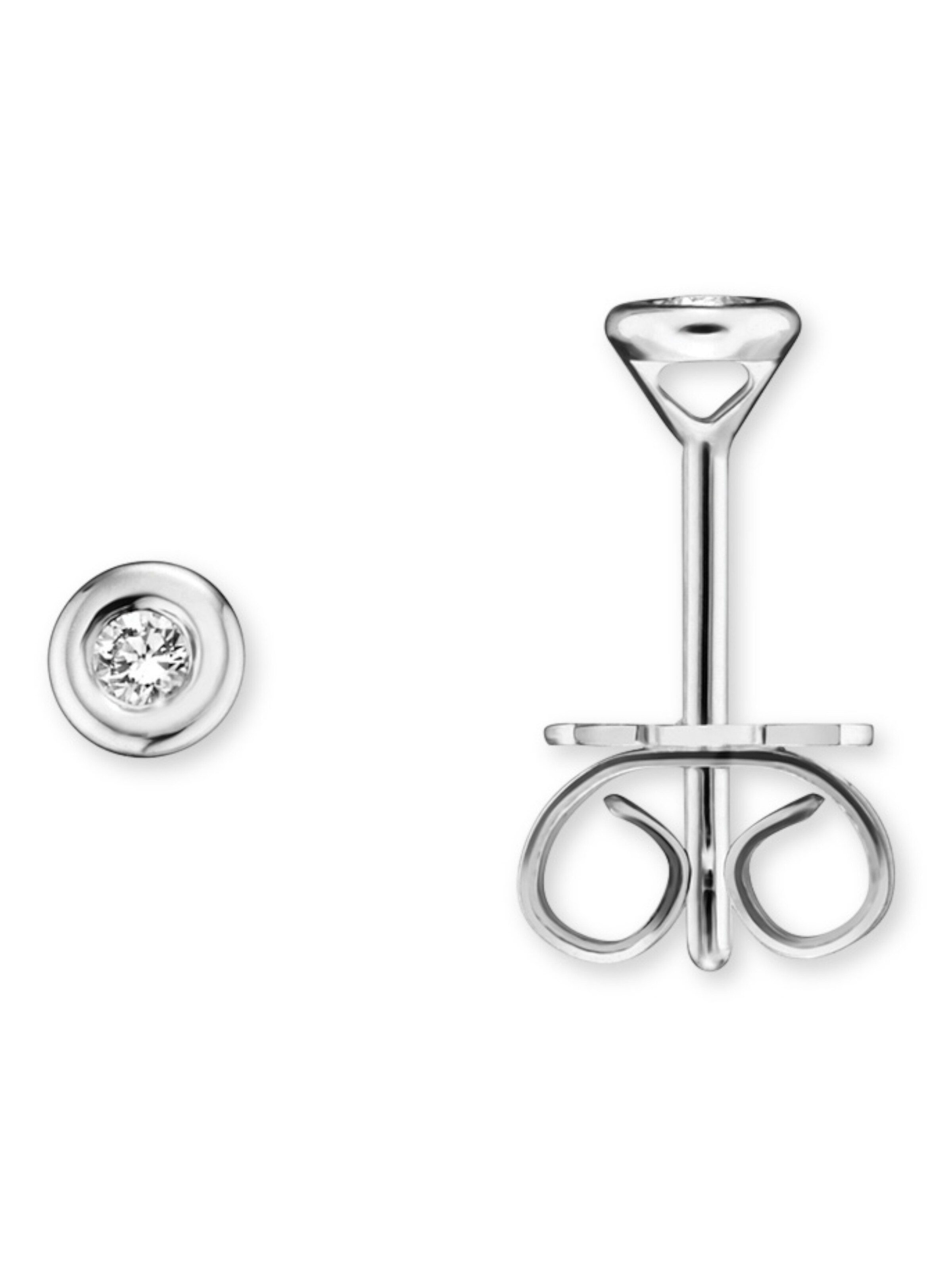 ONE ELEMENT Ohrringe 'Zarge' in Silber: Vorderseite