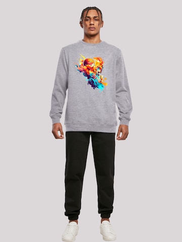 F4NT4STIC Sweatshirt 'Abstract player' in Grijs