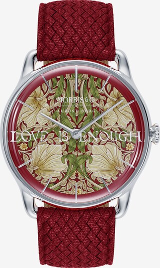 August Berg Uhr 'MORRIS & CO Silver Red Perlon 38mm' in rot / silber, Produktansicht