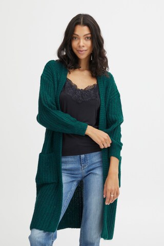 b.young Knit Cardigan in Green: front