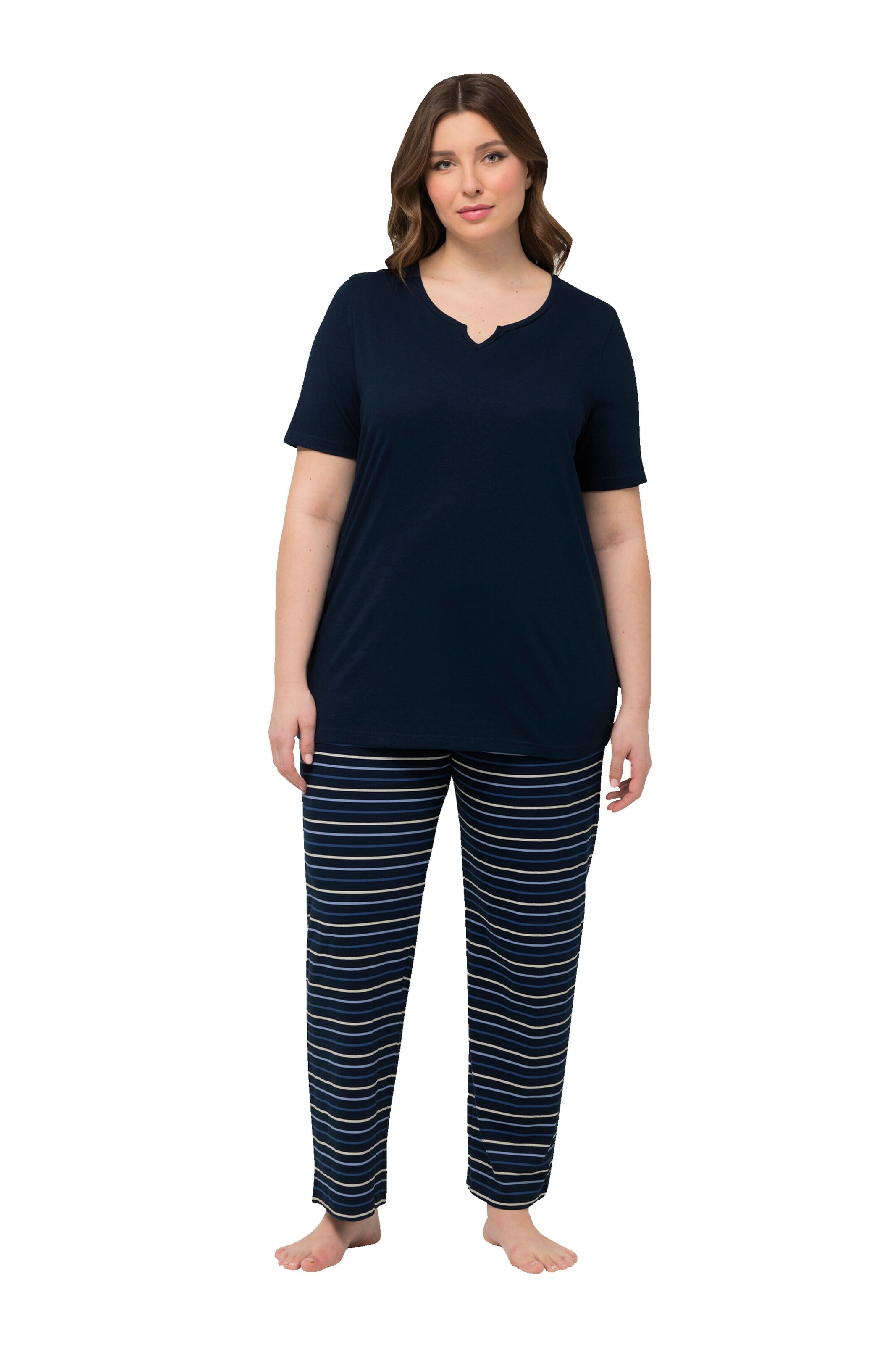 Ulla Popken Pajama in Blue: front