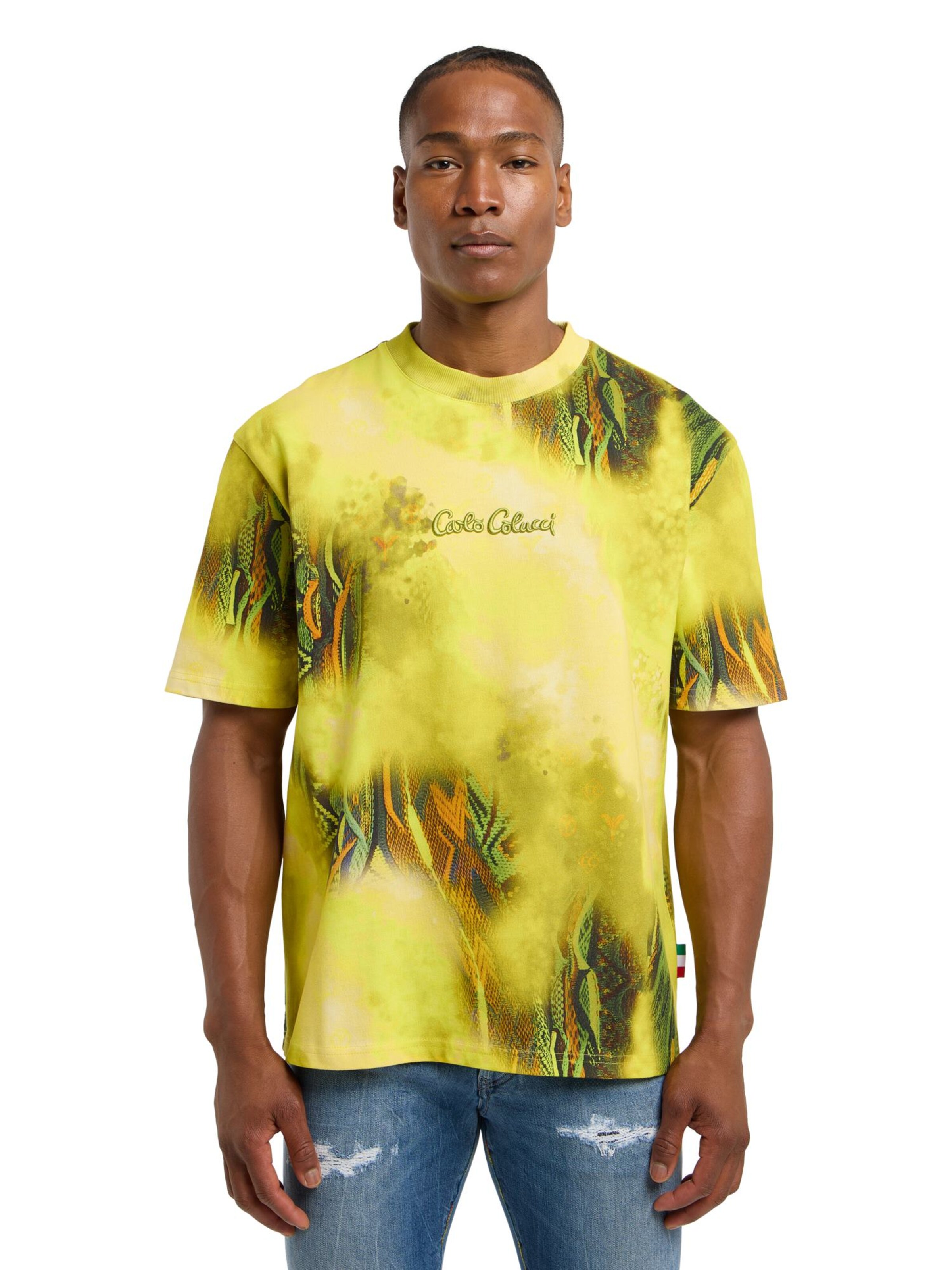 Carlo Colucci Shirt 'D'Inezo' in Geel: voorkant